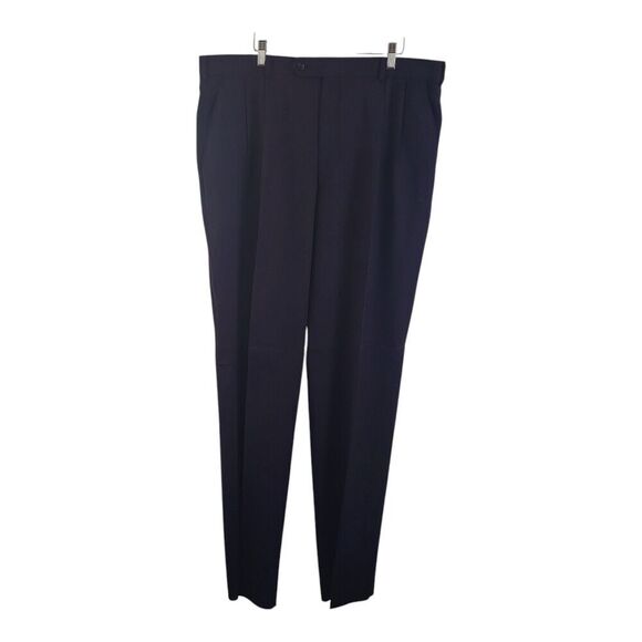 J.Riggings VTG Mens 41W 39In Unhemmed New Navy Pleated Dress Pants Wool Textired - Picture 6 of 10